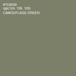 #7C8069 - Camouflage Green Color Image