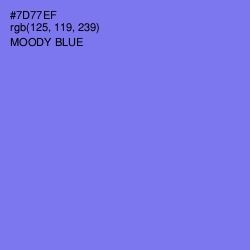 #7D77EF - Moody Blue Color Image