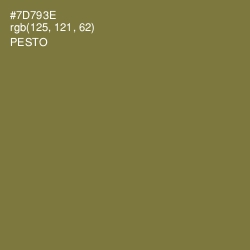 #7D793E - Pesto Color Image