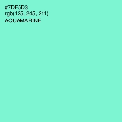 #7DF5D3 - Aquamarine Color Image