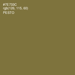 #7E733C - Pesto Color Image