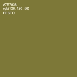 #7E7838 - Pesto Color Image