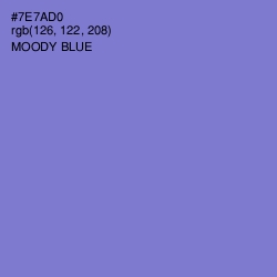 #7E7AD0 - Moody Blue Color Image