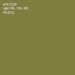 #7E7C3F - Pesto Color Image