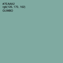 #7EAAA2 - Gumbo Color Image