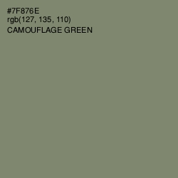 #7F876E - Camouflage Green Color Image