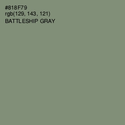 #818F79 - Battleship Gray Color Image