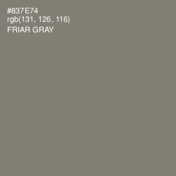 #837E74 - Friar Gray Color Image