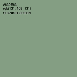 #839E83 - Spanish Green Color Image