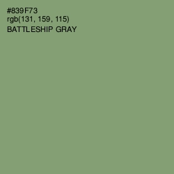 #839F73 - Battleship Gray Color Image