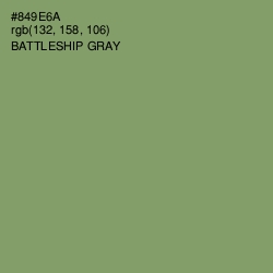 #849E6A - Battleship Gray Color Image