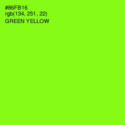 #86FB16 - Green Yellow Color Image