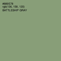 #889E78 - Battleship Gray Color Image
