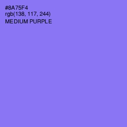 #8A75F4 - Medium Purple Color Image