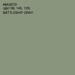 #8A957D - Battleship Gray Color Image