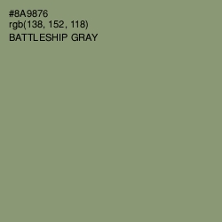 #8A9876 - Battleship Gray Color Image