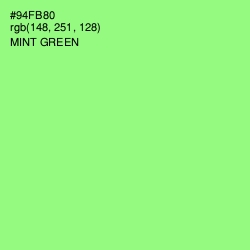 #94FB80 - Mint Green Color Image