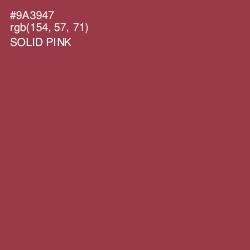 #9A3947 - Solid Pink Color Image