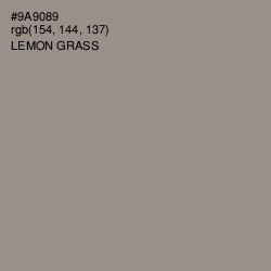 #9A9089 - Lemon Grass Color Image