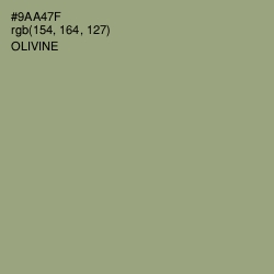 #9AA47F - Olivine Color Image
