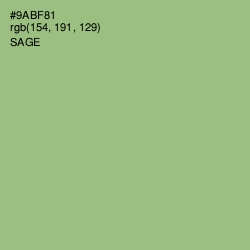 #9ABF81 - Sage Color Image
