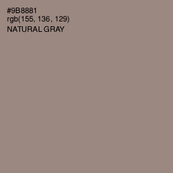 #9B8881 - Natural Gray Color Image