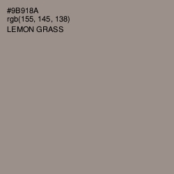 #9B918A - Lemon Grass Color Image