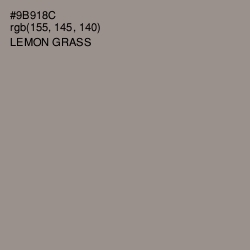 #9B918C - Lemon Grass Color Image