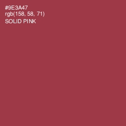 #9E3A47 - Solid Pink Color Image