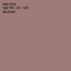 #9E7A78 - Bazaar Color Image