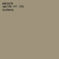 #9E937B - Gurkha Color Image