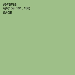 #9FBF88 - Sage Color Image