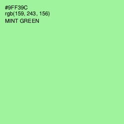 #9FF39C - Mint Green Color Image