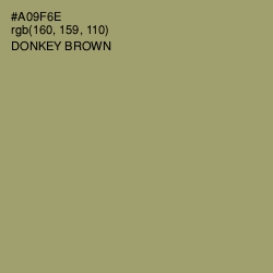 #A09F6E - Donkey Brown Color Image