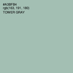 #A3BFB4 - Tower Gray Color Image