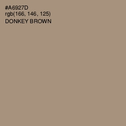 #A6927D - Donkey Brown Color Image