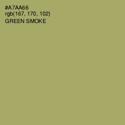#A7AA66 - Green Smoke Color Image