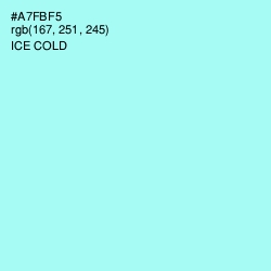 #A7FBF5 - Ice Cold Color Image