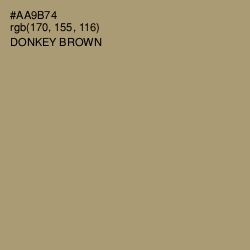 #AA9B74 - Donkey Brown Color Image