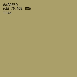 #AA9E69 - Teak Color Image
