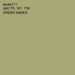 #AAA777 - Green Smoke Color Image