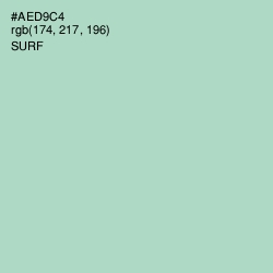 #AED9C4 - Surf Color Image
