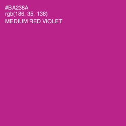 #BA238A - Medium Red Violet Color Image