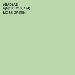 #BAD8AE - Moss Green Color Image
