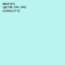 #BAF4F0 - Charlotte Color Image
