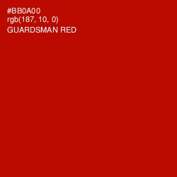 #BB0A00 - Guardsman Red Color Image
