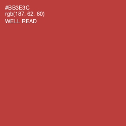 #BB3E3C - Well Read Color Image