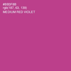 #BB3F8B - Medium Red Violet Color Image