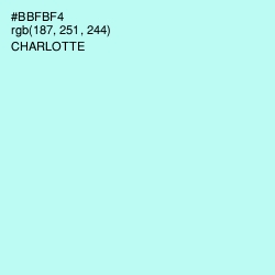 #BBFBF4 - Charlotte Color Image