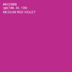 #BC2B8B - Medium Red Violet Color Image